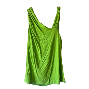cable and gauge lime Green asymmetrical Sleeveless tank top
